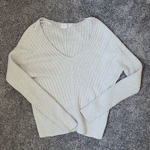Cream colored v-neck sweater